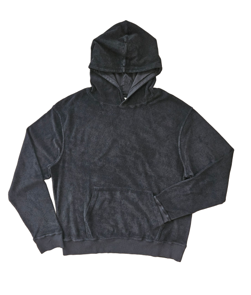 GARMENT DYED TERRY KNIT HOODED UNISEX SWEATSHIRT - 100% COTTON TERRY